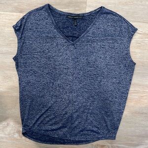 White House Black Market Short Sleeve Power Tee; Blue with silver, Size XS